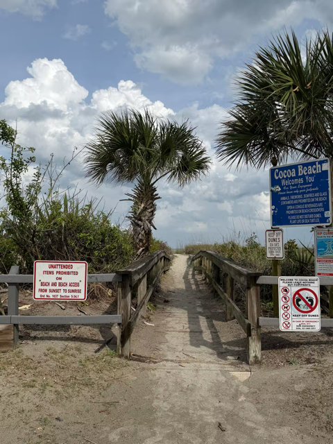 Beach access path near Marlin 305 Cocoa Beach condo