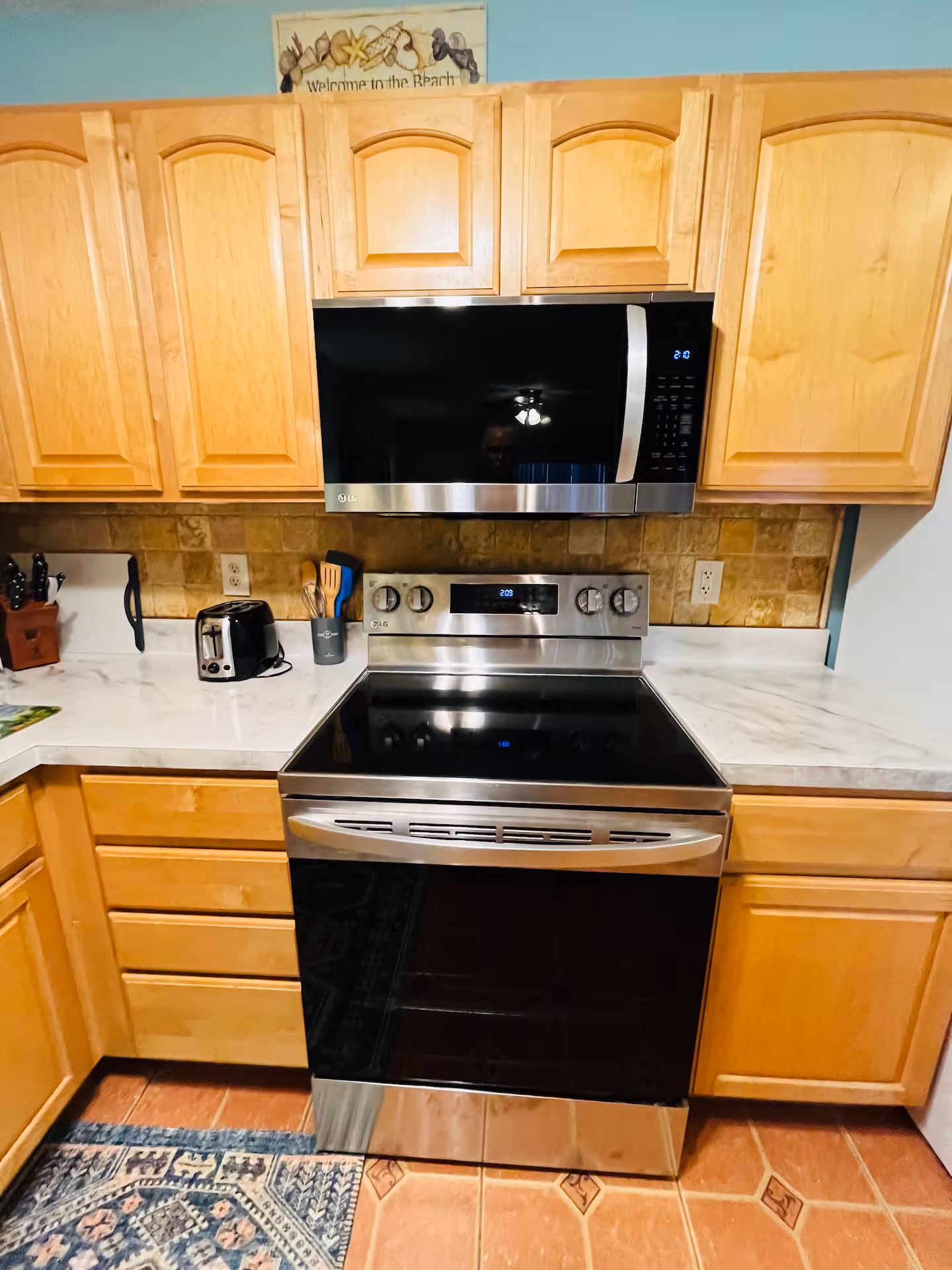Fully equipped kitchen at Marlin 309 beachfront condo