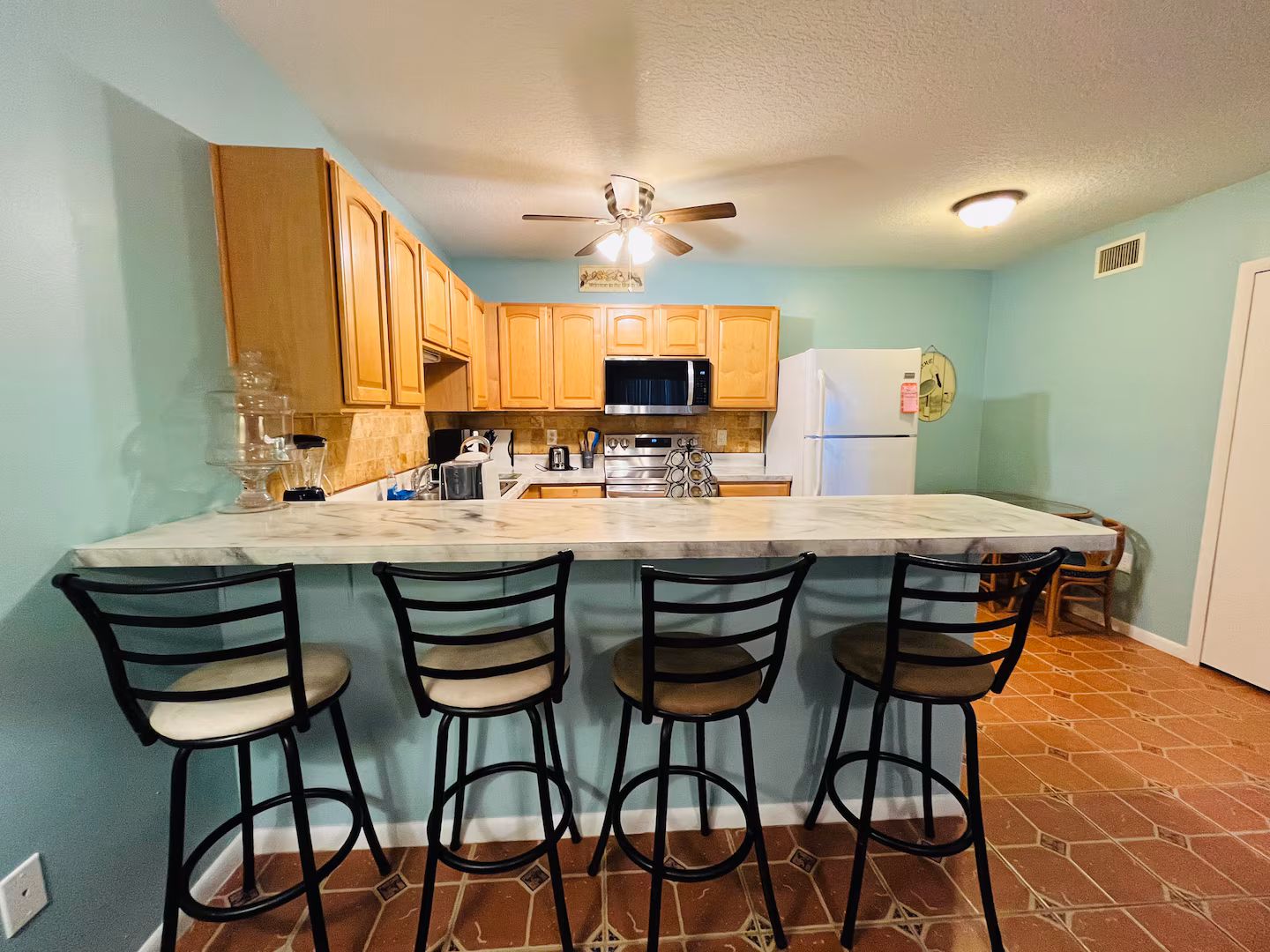 Kitchen counter at Marlin 309 Cocoa Beach condo