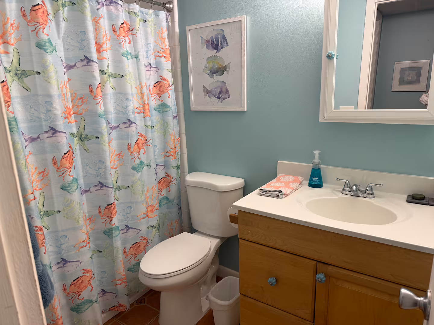 Bathroom vanity at Marlin 309 Cocoa Beach condo