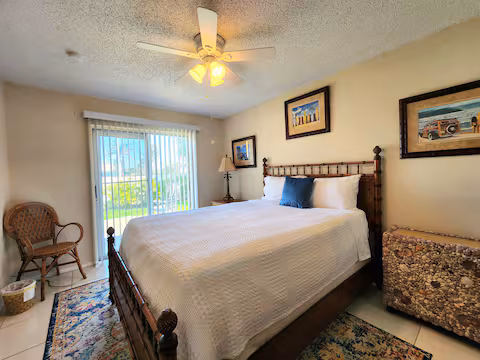 Primary bedroom at Indialantic beachside duplex