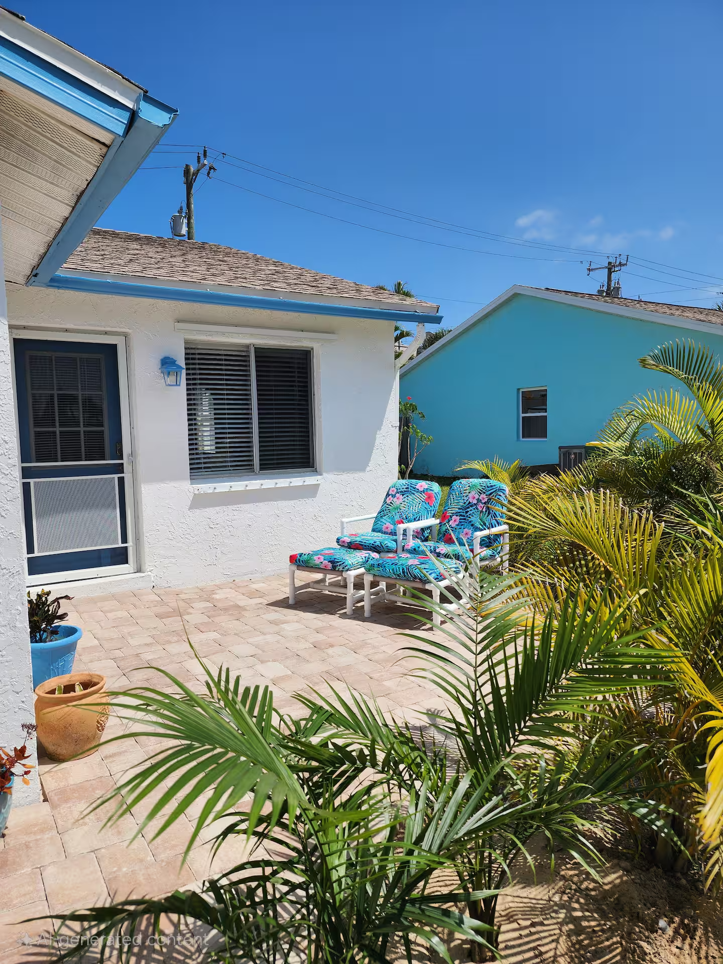 Outdoor seating at Indialantic beachside duplex