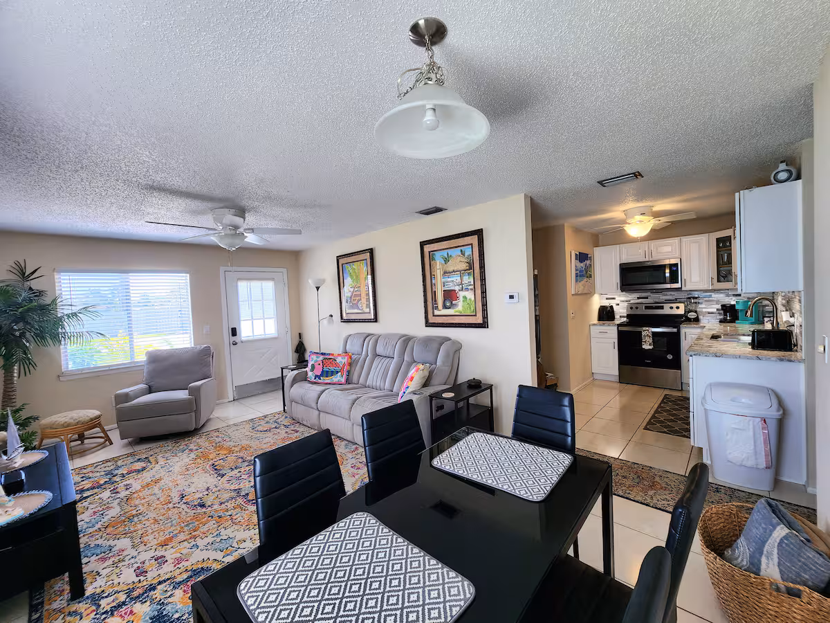 Living room at Indialantic beachside duplex