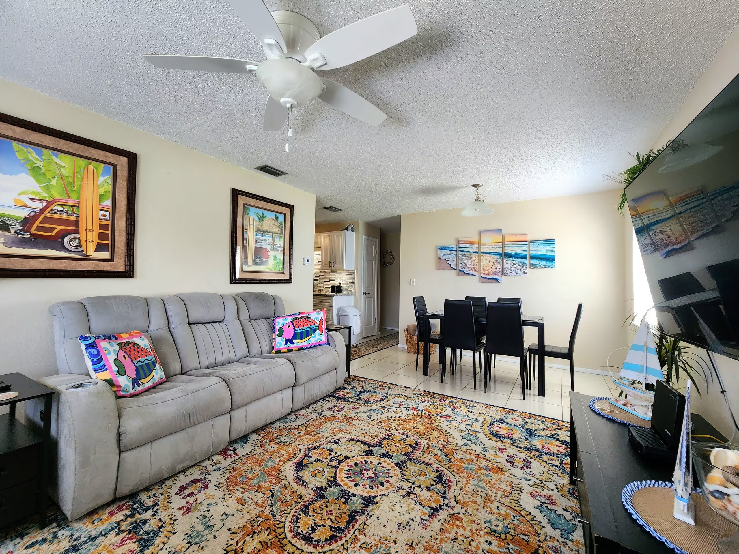 Inviting vacation rental living room on Florida's Space Coast